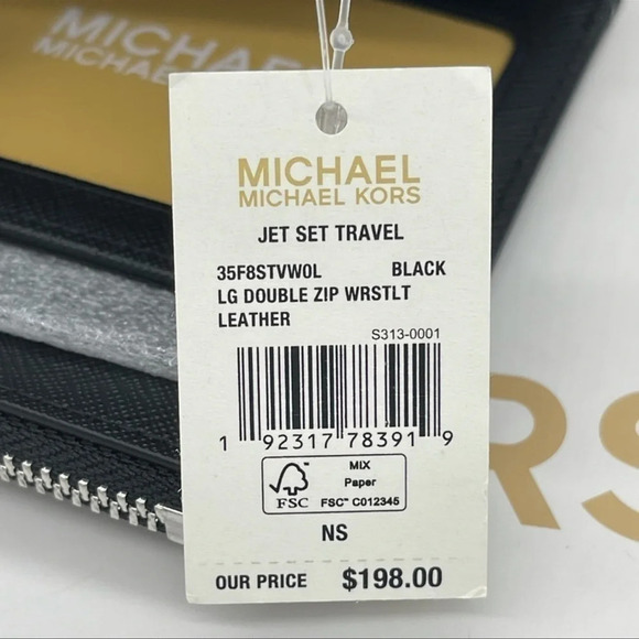 Michael Kors Large Double Zip Wallet Wristlet Black - Picture 11 of 11